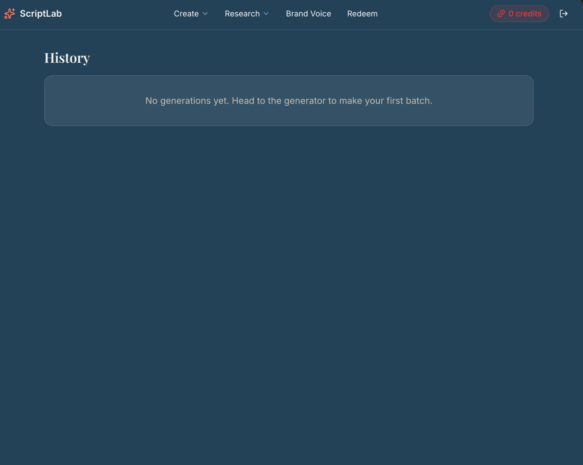 ScriptLab History view
