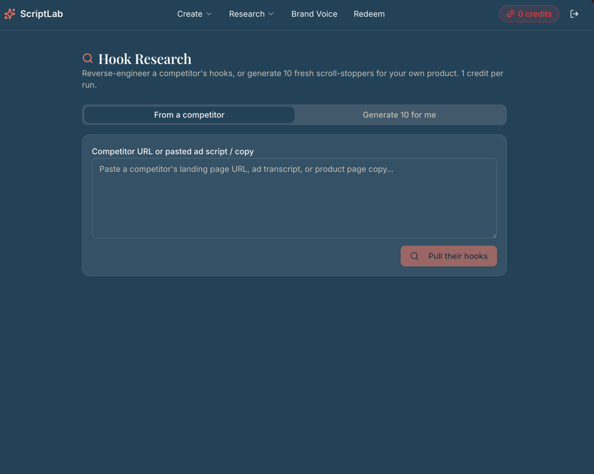 ScriptLab Hook Research tool
